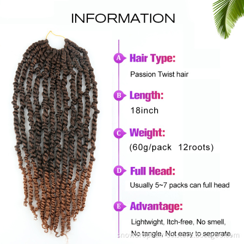 Julianna Hair 27 1B Jamaican Pre- Twisted  Wholesale Pre Twisted  Used For Braiding Crochet Passion Twist Hair 18